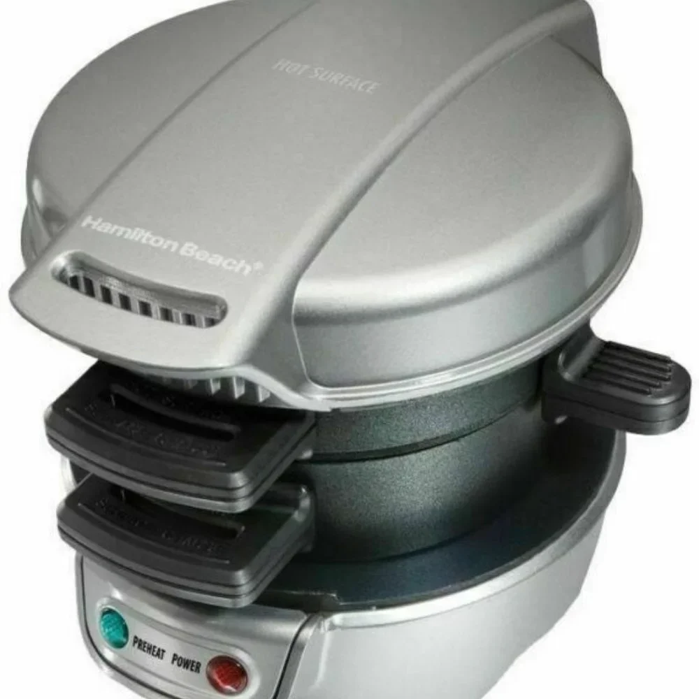 Hamilton Beach Quick & Easy Breakfast Sandwich Maker Silver Model 25475W NO BOX